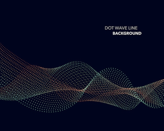 Abstract dot wave line background.