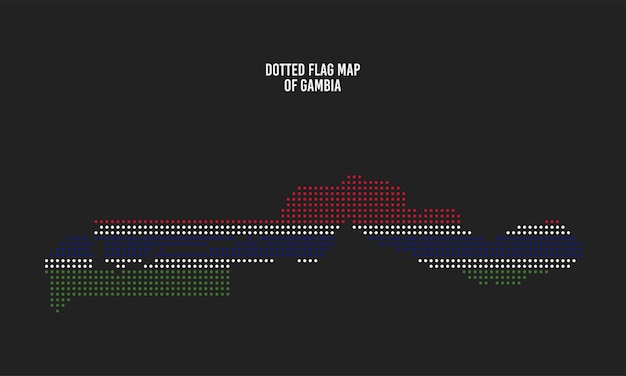 Abstract Dotted Gambia Flag Map