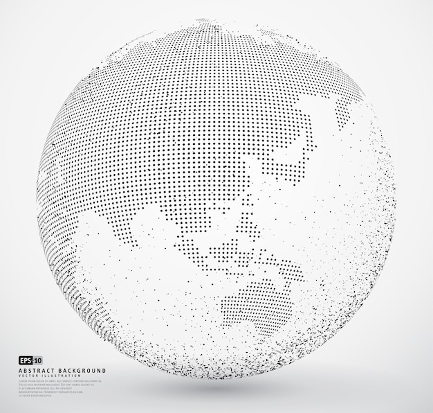 Abstract dotted globe earth