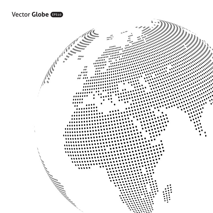 Vector 초록 점선 지구