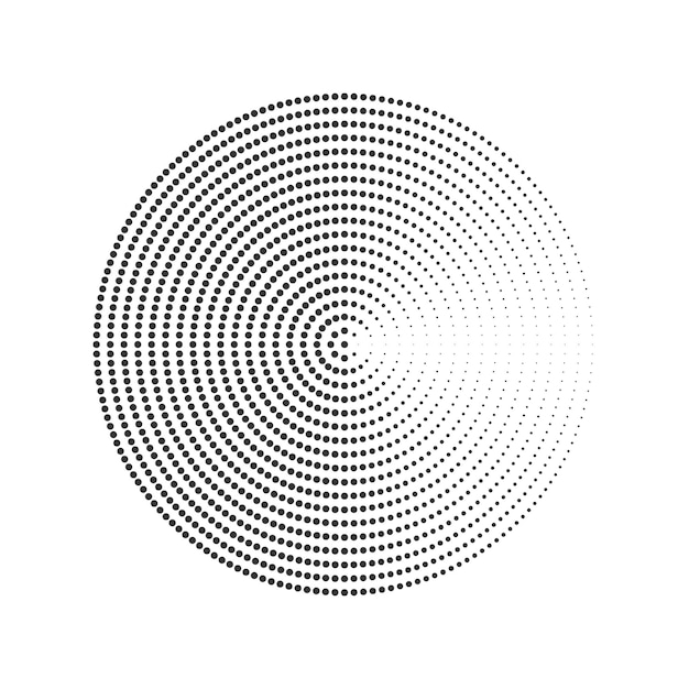 Abstract dotted halftone circle pattern. vector illustration