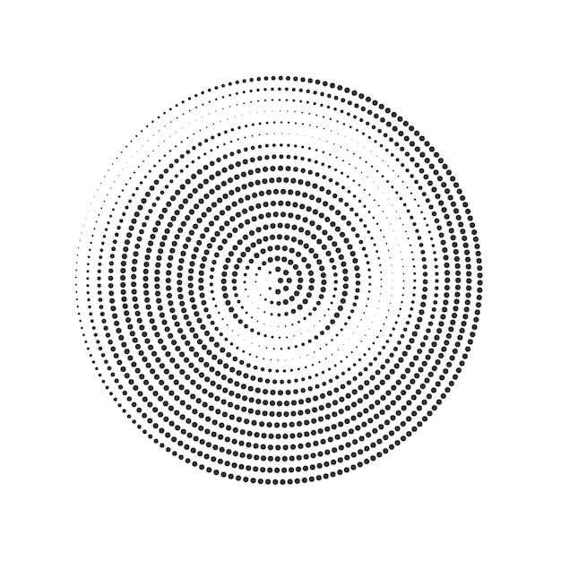 Abstract dotted halftone circle pattern. Vector illustration