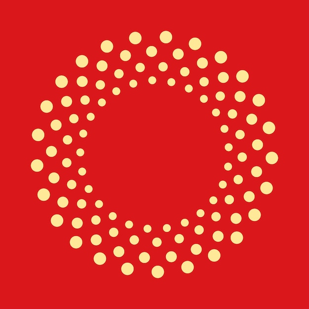 Abstract dotted shape Vector design element isolated on red background