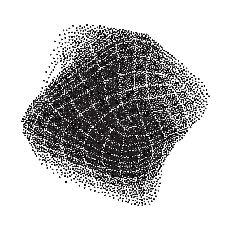 Vector abstract dotted wood texture art in monochrome vector