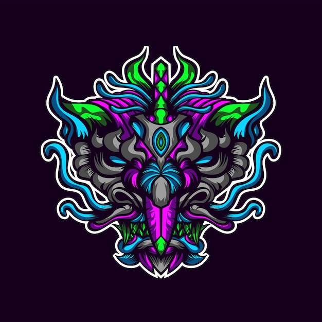 Abstract dragon head artwork