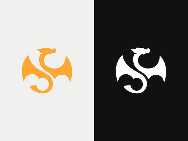 Abstract dragon silhouette dragon illustration vector logo