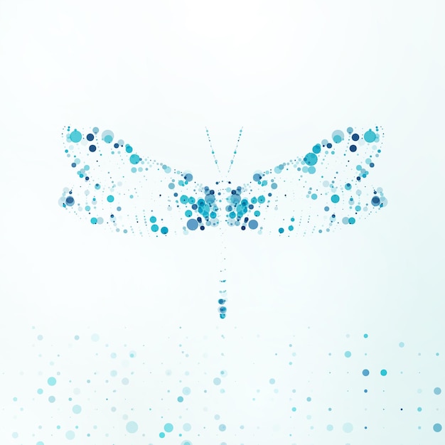 Abstract libellula futuristica illustrazione colorata