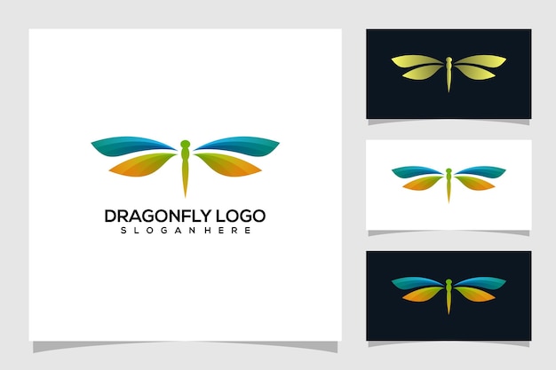 Vector abstract dragonfly logo illustration