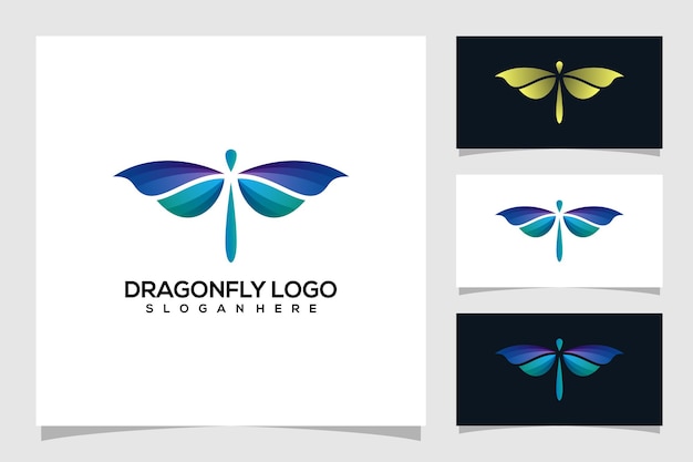 Vector abstract dragonfly logo illustration