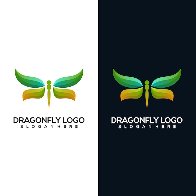 Abstract dragonfly logo