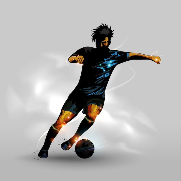 Abstract dribbling soccer ball