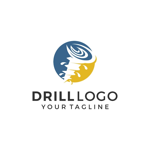 Abstract drill logo sign vector template