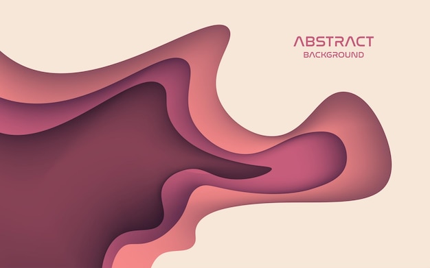 抽象的な動的な茶色の液体の色の波状のレイヤー ディメンション papercut 背景 eps10 ベクトル
