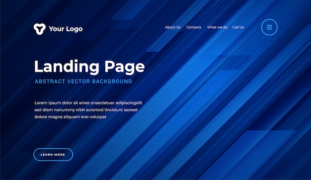 Abstract  dynamic geometric shapes website landing page 