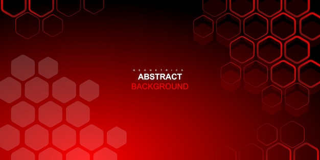 Abstract dynamic red hexagon background