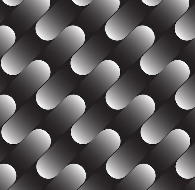 Abstract dynamic rounded lines seamless pattern vector background