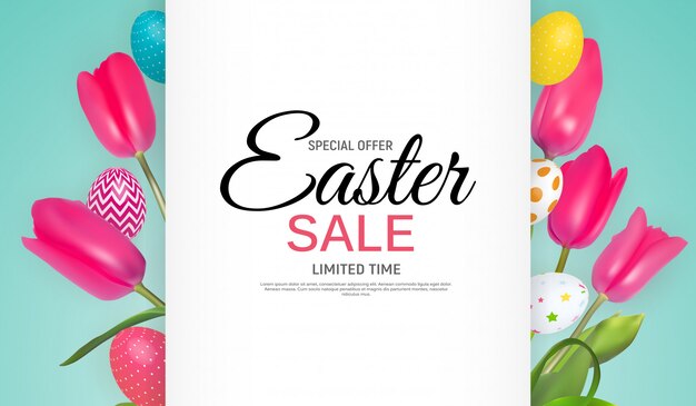 Abstract easter sale template background  illustration