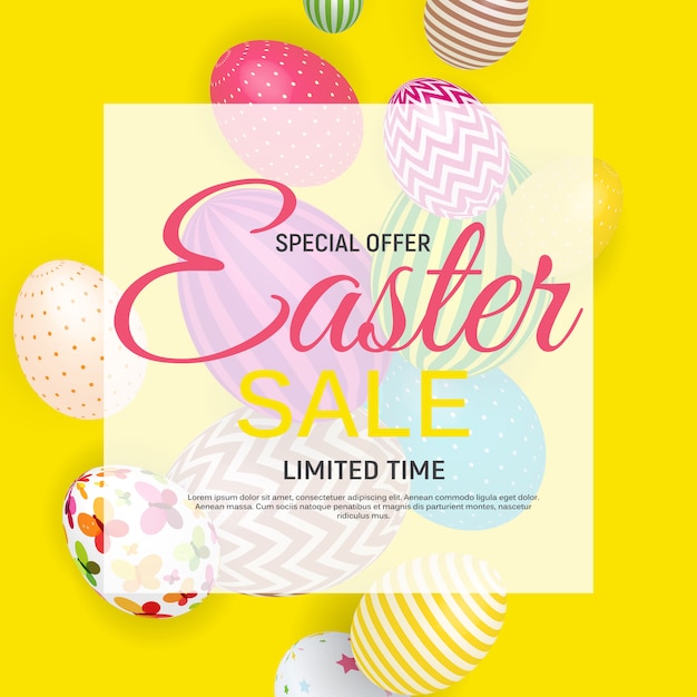 Abstract easter sale template background  illustration