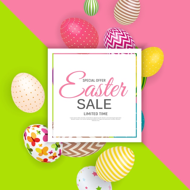 Vector abstract easter sale template  illustration