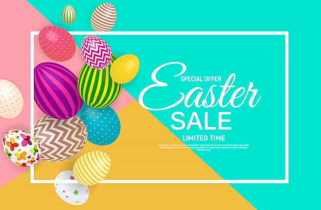 Vector abstract easter sale template  illustration