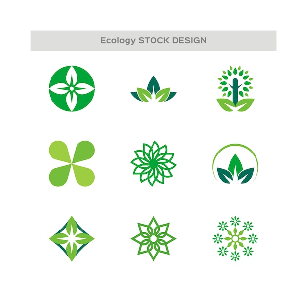 Набор абстрактных эко логотипов