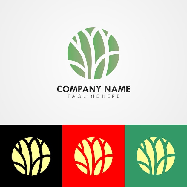 Abstract ecology company branding logo design, design template with leaf icon