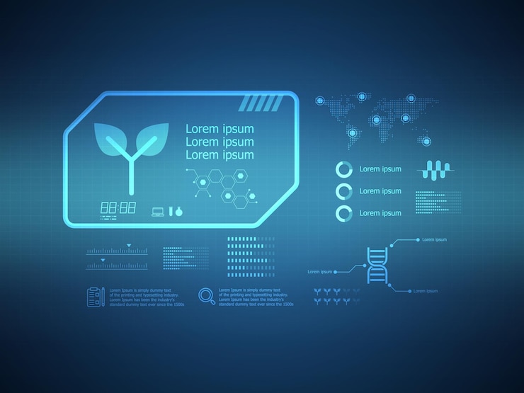 Vector abstract ecology futuristic hud display interface sci fi technology background vector illustration