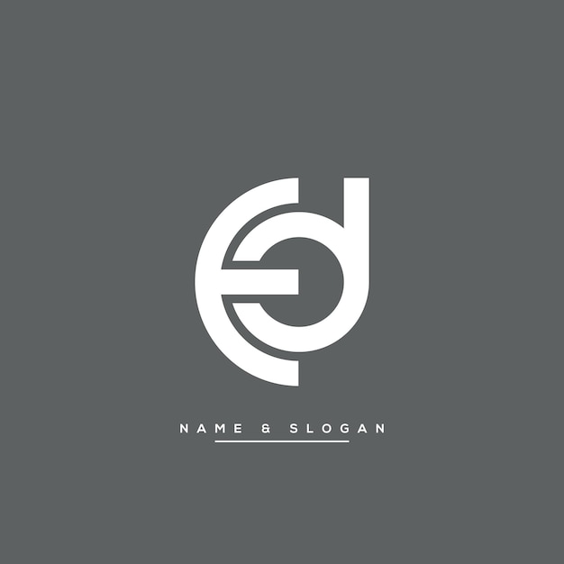 Abstract ED DE E D Letters Logo Monogram icon