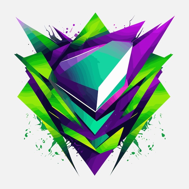 Vector abstract edgy geometric shape for merch