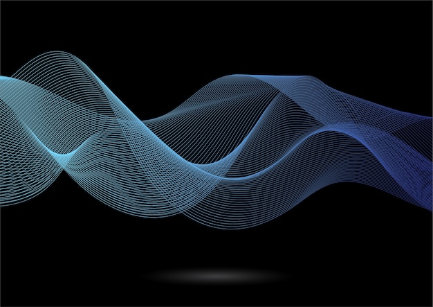 Abstract effect of blue wave on black color