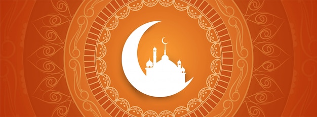 추상 Eid 무바라크 축제 배너 디자인