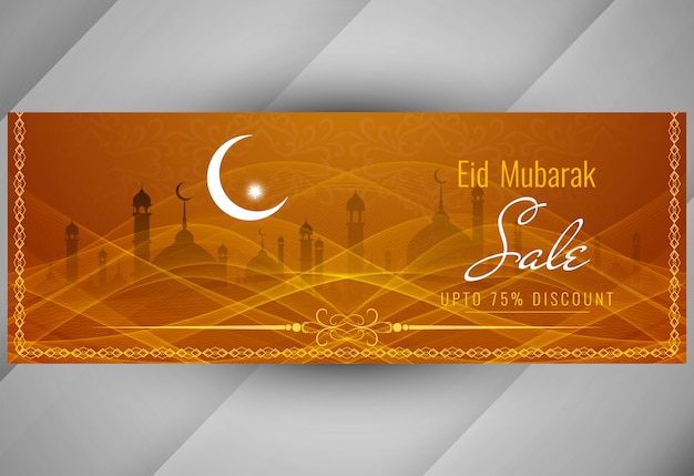 Vector abstract eid mubarak sale banner