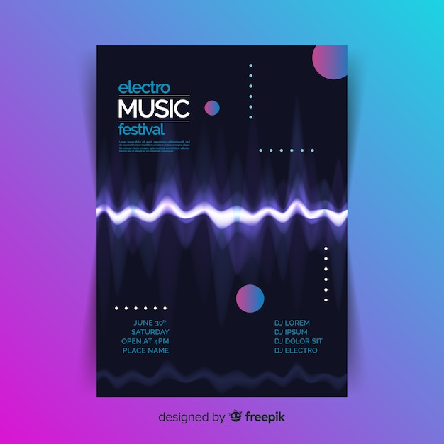 Abstract electronic music poster template