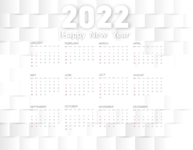 Vector abstract elegant background calendar 2022