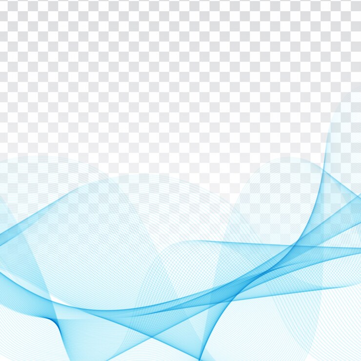 Vector abstract elegant blue wave design on transparent background