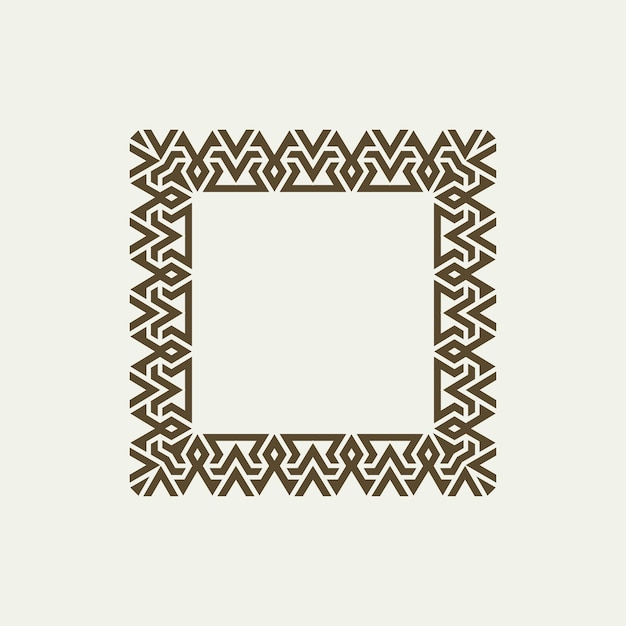 Vector abstract elegant dark brown square pattern frame