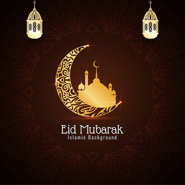 Vector abstract elegant eid mubarak decorative background