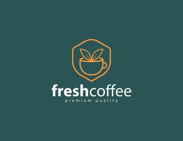 Abstract elegant fresh coffee logo template