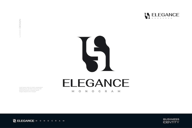 Abstract and Elegant Initial S and H Logo Design SH or HS Logo with Unique Concept for Business and Brand Identity