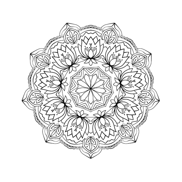 Abstract elegant mandala pattern. Round decorative ornament. Vector illustration.