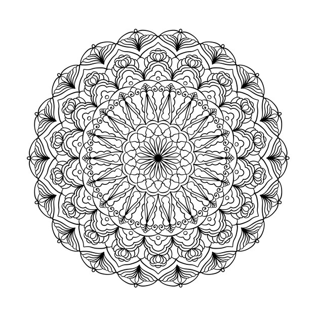 Modello astratto mandala elegante. ornamento rotondo. illustrazione vettoriale.