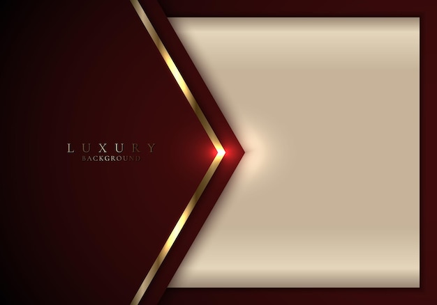 Abstract elegant modern template design 3D red and gold arrow with lighting on golden background luxury style
