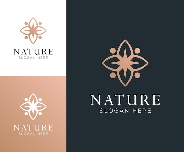 Modello di progettazione logo astratto elegante ornamento della natura