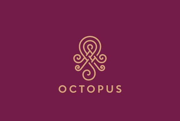 Abstract elegant octopus-logo