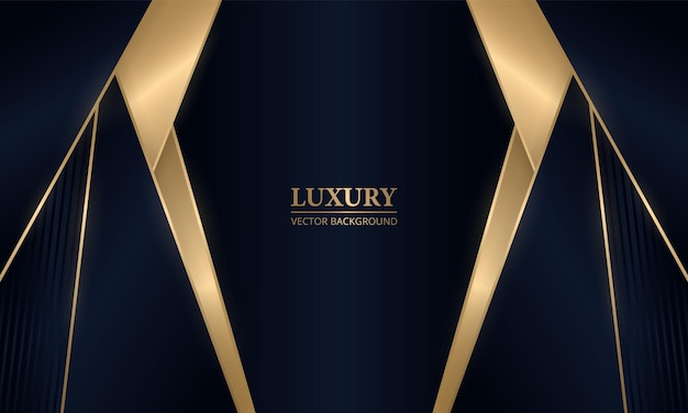 Abstract elegant realistic dark blue and gold luxury background