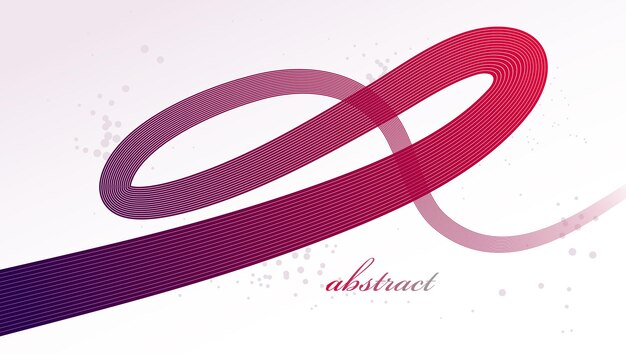 Abstract elegant red curvy thin lines vector abstract background, elegant light stripy design element, template for banner or poster and other ads.