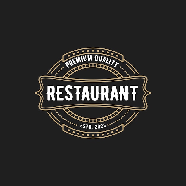 Vettore logo vintage ristorante elegante astratto