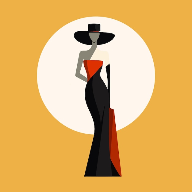 Vector abstract elegante vrouw plat illustratie vector