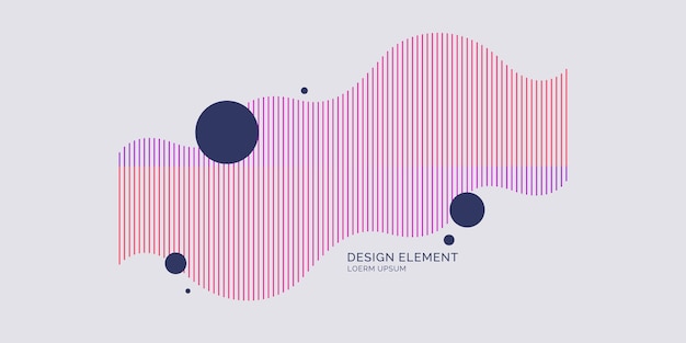 Abstract element met dynamische lineaire golven. vectorillustratie in platte minimalistische stijl