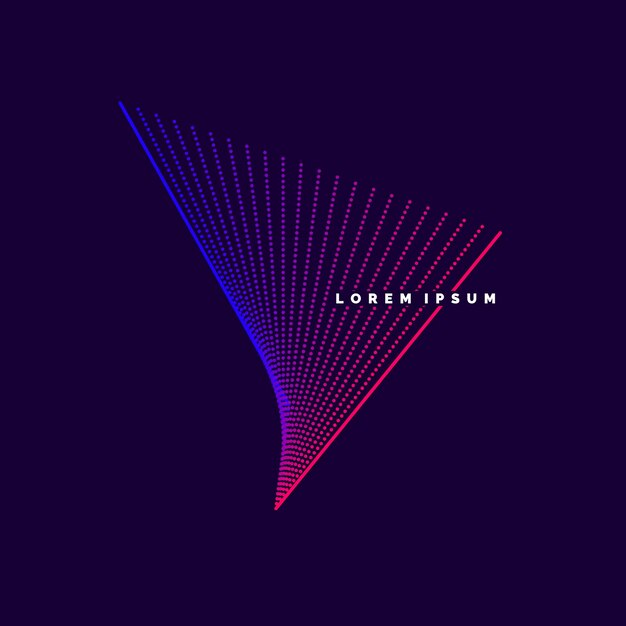 Abstract element with dynamic lines Vector illustration in flat minimalistic style